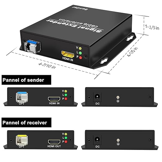 HDMI Extender Over Fiber Up to 20KM, 1080P@60Hz Support Digital TV Converter Box, HDMI Booster, Plug-&-Play, Zero Latency