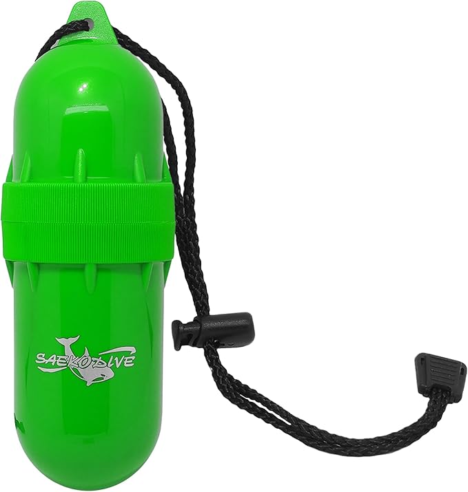 Cylinder Dry Box with Lanyard - Waterproof Container, Watertight Key Pouch Holder - For Snorkeling, Boat, Kayak, Diving, and Water Activities (Green, Large)
