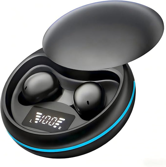 Sleep Earbuds, Ultra-Small in-Ear Headphones Compatible with Bluetooth 5.4, LED Battery Display, Tiny Low-Profile Buds for Side Sleepers, Lightweight Audio Device for Work Home (Matte Black)