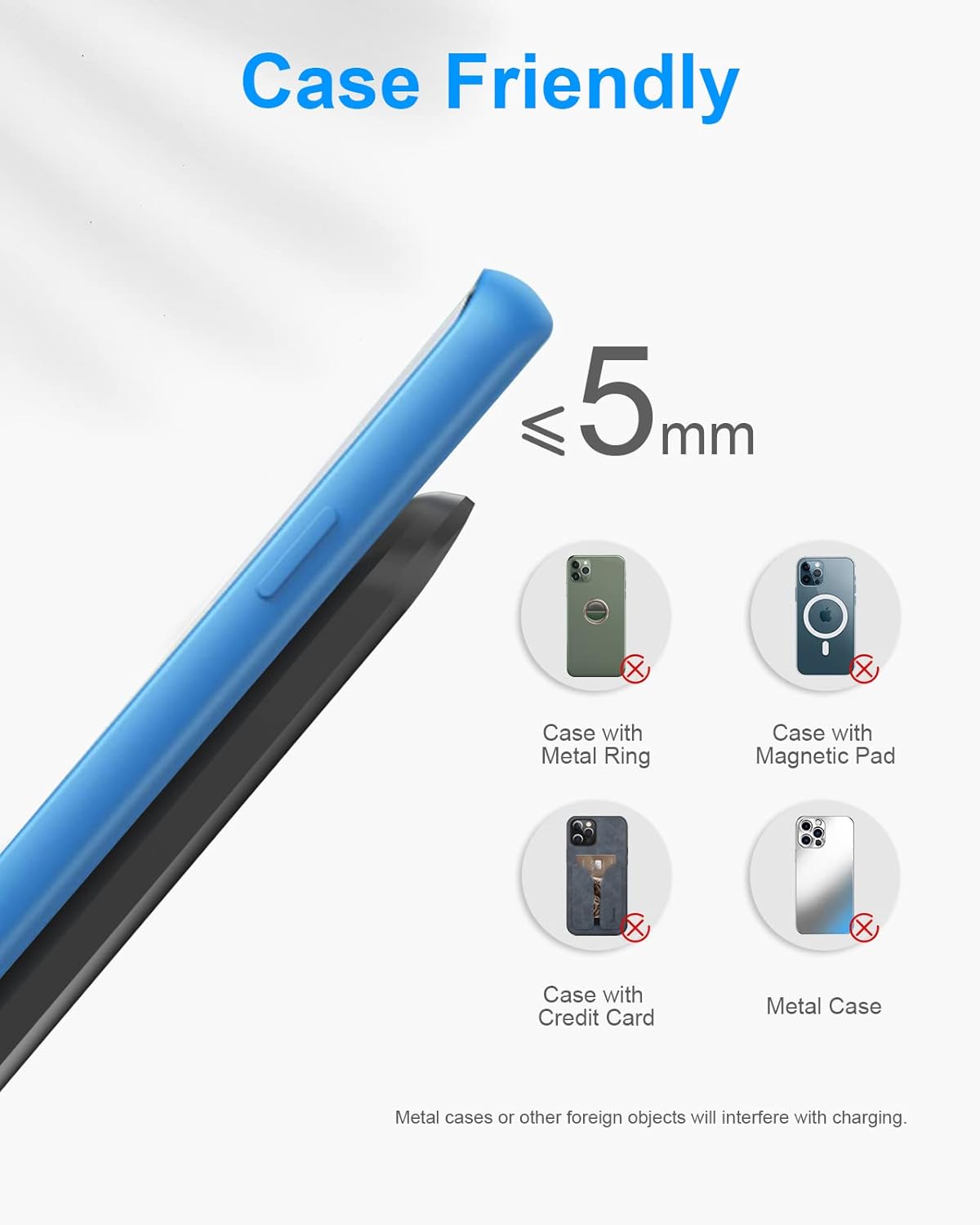 Fast Wireless Charger Stand – Dual Angle, Compatible with iPhone & Samsung Galaxy