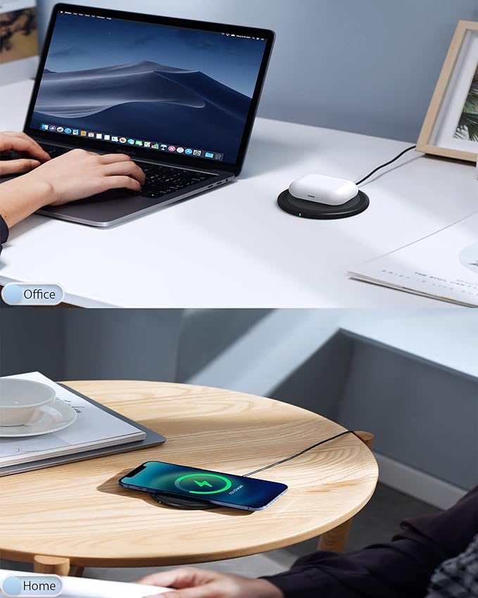 Wireless Charger, 15W Max Fast Wireless Charging Pad 2-Pack Compatible with iPhone 17/17 Air/17 Pro/17 Pro Max/16/15/14/13/12/Samsung S24/S24Ultra/S23Ultra/S22/S21,AirPods Pro2