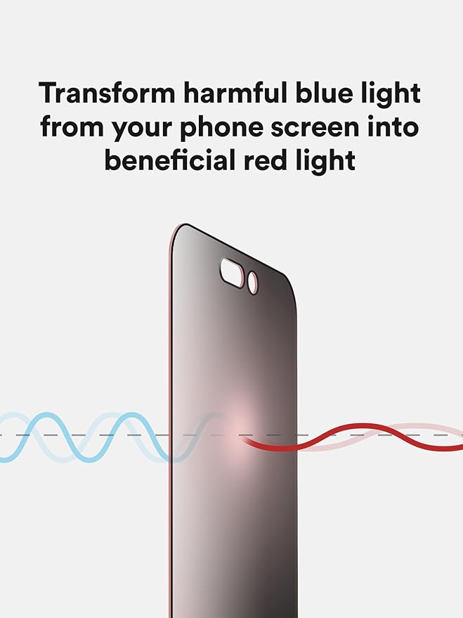 BodyGuardz Red Light Converter Privacy Screen Protector – Passive Red Light Therapy for Face - Promotes Better Sleep, Healthier Skin, Reduced Eye Strain - Privacy Glass, Easy Install (iPhone 17 Pro / 16 Pro)