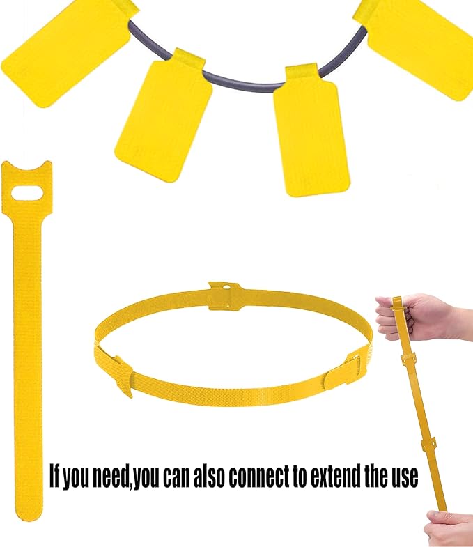 60 Pcs Reusable Cable Labels & Hook and Loop Cord Ties – 30 Wire Labels + 30 Cable Tags for Electronics, Home Office Cord Management, Residue-Free, Quick-Drying Marker Included
