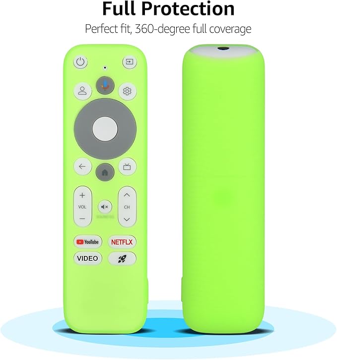 [Glow Green] Luminous Remote Cover Compatible with Onn Android TV 4K UHD Stick TV Box 100024646 100026240 Remote Controller Lightweight Anti-Slip Skin-Friendly Silicone Skin Sleeve