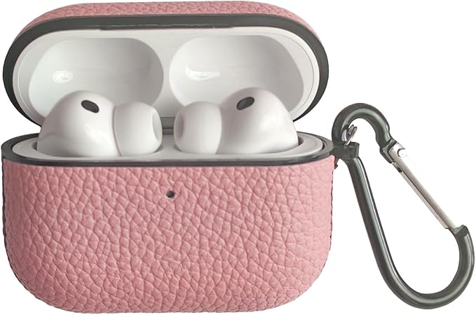 for Leather AirPods Pro 3 Case 2025|Cute Hard Air Pods Pro 3 Case|with Keychain|Retro iPod Airpod 3 Pro Cases for Man Women - Model A2700/A2931(Pink)