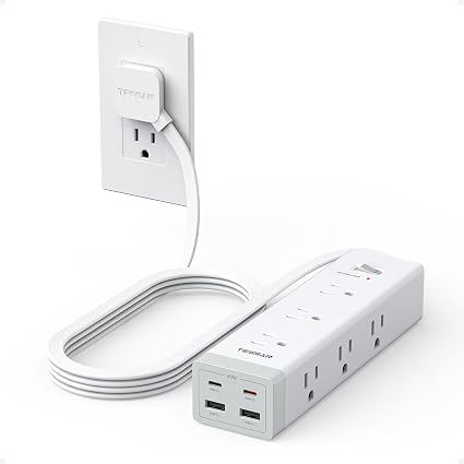 TESSAN Surge Protector Power Strip with 1050J Protection, 6 Ft, Grey
