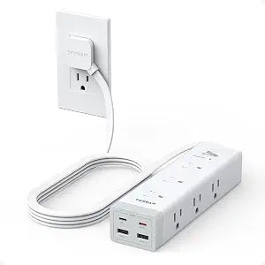 TESSAN Surge Protector Power Strip with 1050J Protection, 6 Ft, Grey