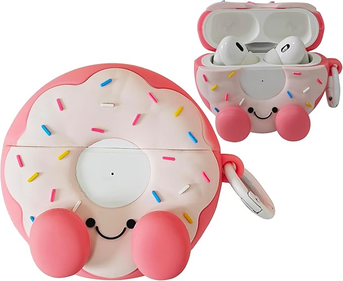 Compatible with Airpods Pro 2nd Generation Case 2022, Cute AirPods Pro 2 Case Cartoon, Kawaii Soft Silicone Protective Cover for Apple New Airpods Pro2 for Men Women (Smile Donut)