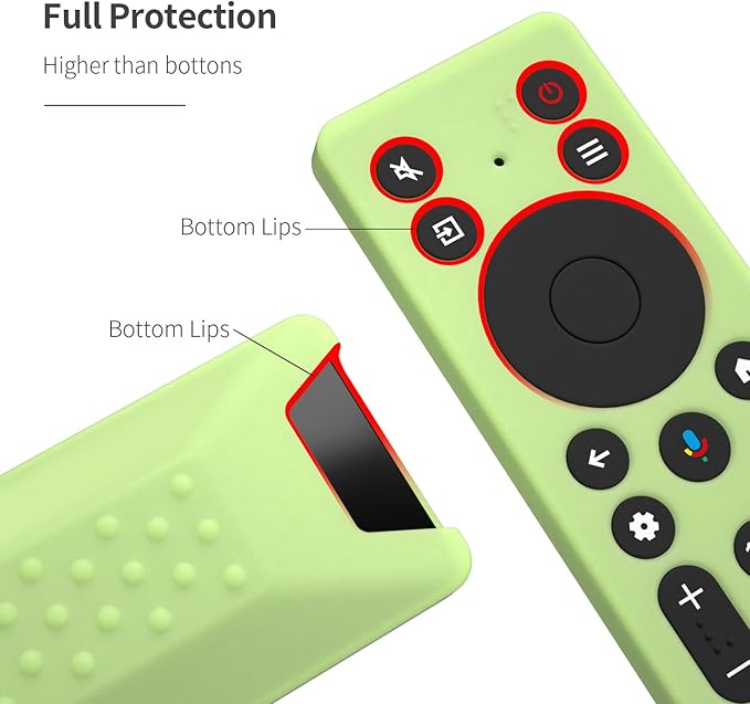 Silicone Cover for TCL RC813A Remote 2025 QM6K Series Remote Silicone Protective Skin Case Anti-Slip Cover with Lanyard(Luminous Green)