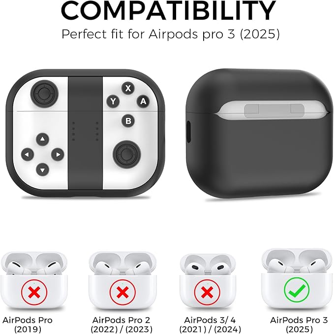 for AirPods Pro 3 Case - 2025 Silicone Cover Gamepad Design Case for Apple AirPods Pro 3rd Generation, Cute Air pod Pro 3 Cover for Men/Women (White)