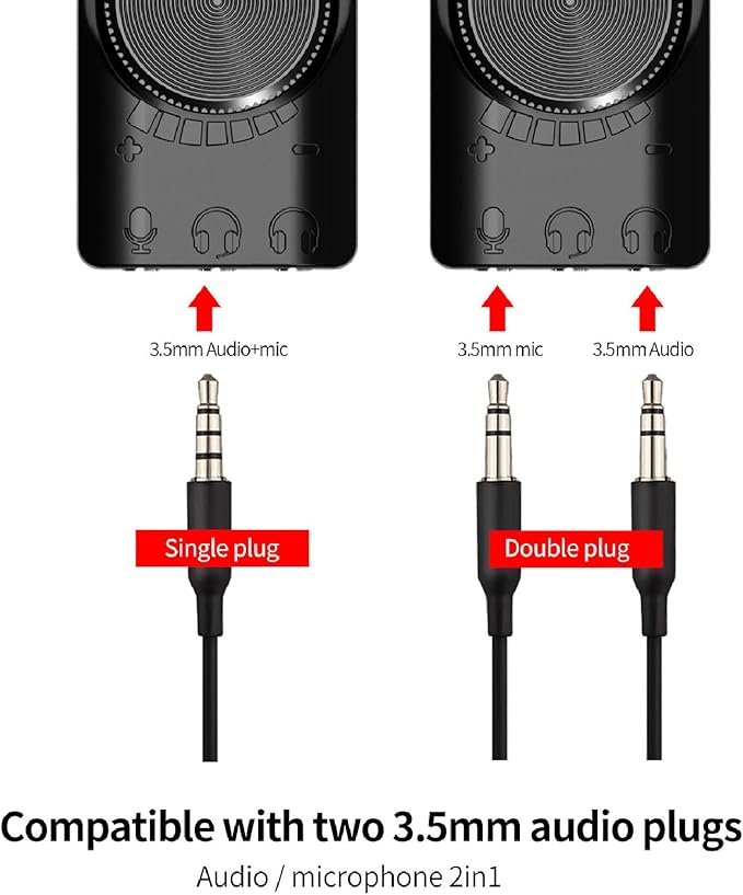 USB Sound Card with 7.1 Surround | Plug & Play for Gaming Headset, Microphone Mute Key, Compatible with Android, Switch