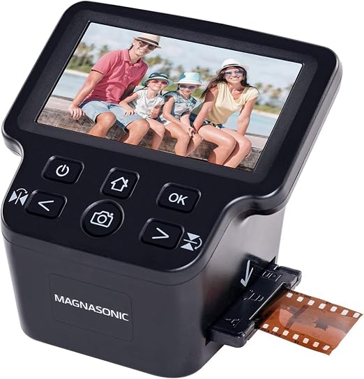 Magnasonic All-in-One 24MP Film Scanner with Large 5" Display & HDMI, Converts 35mm/126/110/Super 8 Film & 135/126/110 Slides into Digital Photos (FS71)
