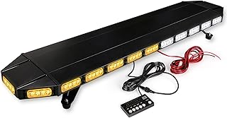 CUMART Upgraded 48" 104LED Extreme High Intensity Construction Emergency Warning Strobe Light Bar Rooftop Low Profile Hazard Flashing for Tow Truck Vehicle (Amber/White) - Image 1