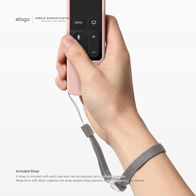 elago R1 Intelli Case [Sand Pink]-[Magnet Technology][Anti-Slip][Lanyard Included][Heavy Shock Absorption] Compatible with Apple TV Siri Remote 1st Generation