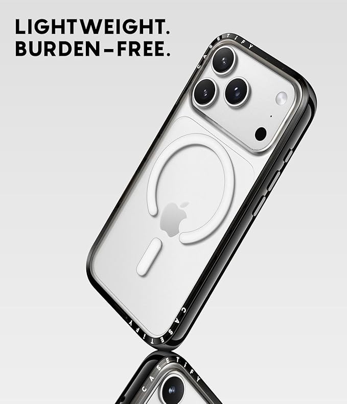 CASETiFY Compact iPhone 17 Pro Max Case [Slim and Sleek/Compatible with Magsafe / 4 ft. 2X Military Grade Drop Protection] - Fierce Tiger - Clear Black