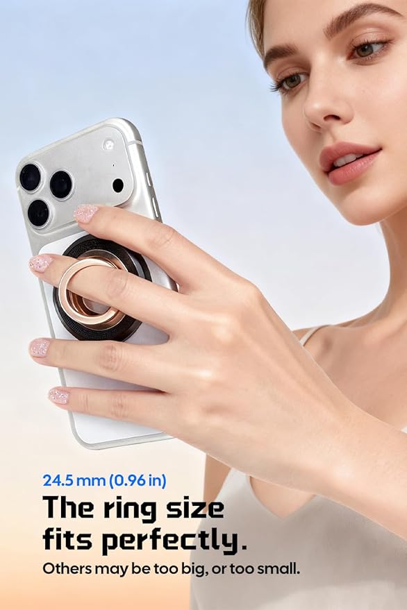 for MagSafe Phone Grip, 360° Rotation Magnetic Cell Phone Grip Magnetic Ring Holder Kickstand Mag Safe Ring Stand Compatible with iPhone 17 16 15 14 13 12 Pro Max MagSafe Accessories Android