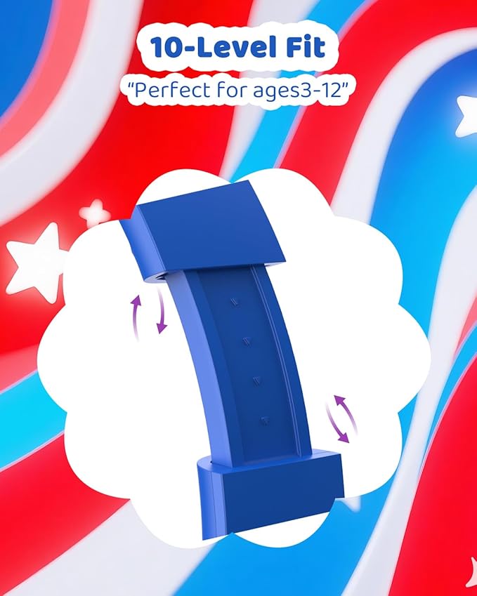 Wired Kids Headphones with Mic, Foldable, Volume Control Safe Listening(85/94dB), 3.5mm Jack on-Ear Headset for Chilren/Teens/Easter Day/School/Travel/Plane/Tablet/Laptop,Blue-Red