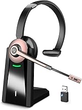 Wireless Headset with Mic for Work, Single Ear Bluetooth Headset for PC - Image 1