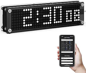 WiFi Clock with NTP Sync, LED Table Clock WiFi with Seconds Display,Custom NTP Address, Disable Leading Zero, Adjustable Brightness,Perfect Desk Gadget