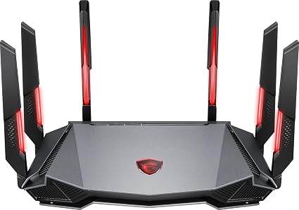 MSI Radix AXE6600 WiFi 6E Tri-Band Gaming Router, AI QoS, RGB, 1.8GHz Quad-Core Processor, MU-MIMO, Tri Band Gigabit Wireless, 8-Stream, High Speed Long Range Gaming Router - Image 4