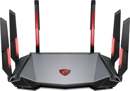MSI Radix AXE6600 WiFi 6E Tri-Band Gaming Router, AI QoS, RGB, 1.8GHz Quad-Core Processor, MU-MIMO, Tri Band Gigabit Wireless, 8-Stream, High Speed Long Range Gaming Router - Image 3