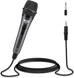 Moukey Wired Handheld Vocal Microphone, Metal XLR Dynamic Cardioid Mic with 13 ft Cable, for Singing, Stage, Party, Compatible with Karaoke Machine/PA System/Amp/Mixer, Grey - Image 1