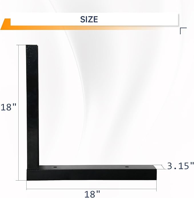 18’’x18’’ Bolted Structural Steel Mounting Brackets for underbody Truck Tool Box, Set of 3- Black