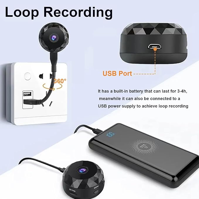 Hidden Camera - 2K WiFi Mini Wireless Security Camera, Perfect for Indoor and Outdoor Security and Pet/Baby Monitoring