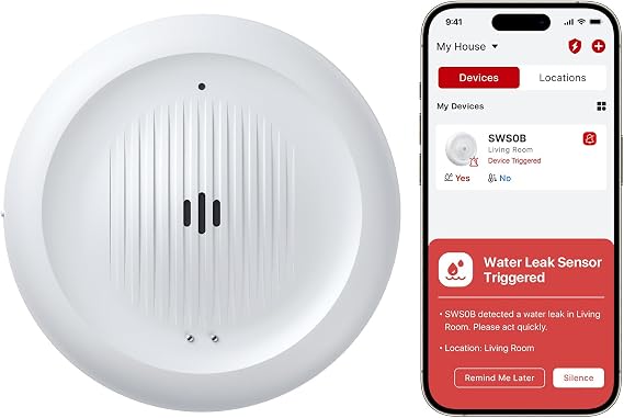 X-Sense 2-in-1 Wi-Fi Water Leak Detector & Freeze Detector, No Hub (1-Pack)