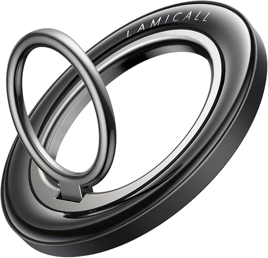 Lamicall for MagSafe Magnetic Phone Ring Grip - 360° Rotating Ring Holder with [Smooth Damping], Crystal Clear Finger Grip Kickstand, Strong Mag Safe Accessories for iPhone 17 Pro Max Air, All Phones