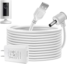 Charge Cords 30ft for Ring Weatherproof Indoor Outdoor Charging Cable with Quick 2Amp Power Adapter for Ring Stick Up Cam Battery 3rd Gen/2nd Gen & Spotlight Cam Battery (White,1 Pack)
