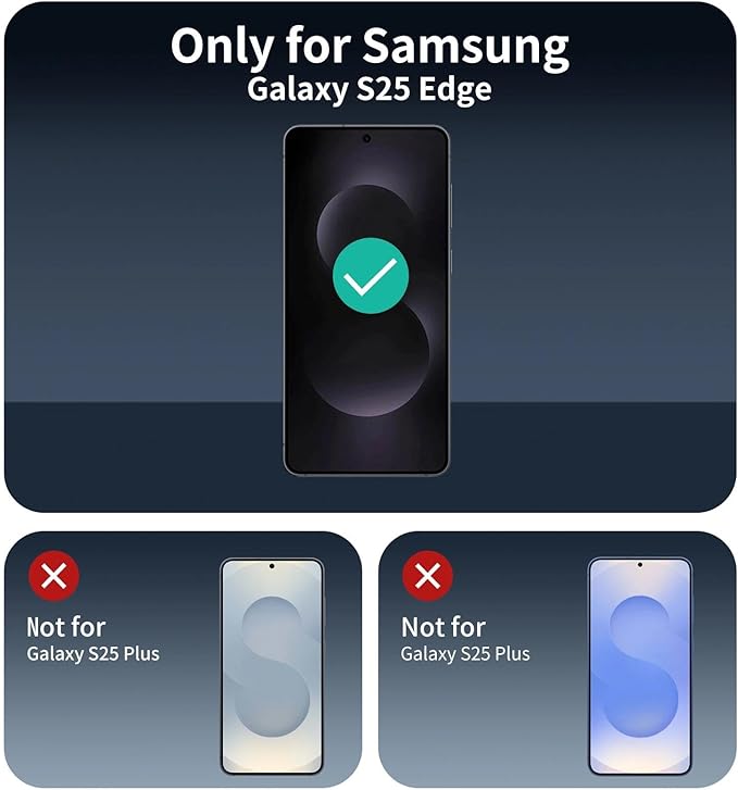 Privacy Screen & Camera Lens Protector for Samsung Galaxy S25 Edge, Anti-Spy Tempered Glass, Private Black Protection, 9H Hardness Anti-Scratch 2.5D Curved Edges Case-Friendly, 3 Pack Each