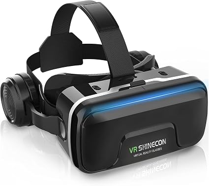 VR Headset for iPhone & Android, 120° Viewing Angle 3D Glasses with Aspherical Lenses & Headphone, Perfect for VR Videos and Mobile Games