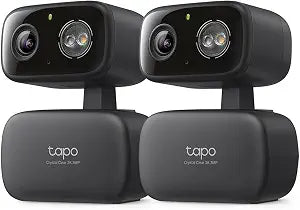 Tapo 2K Indoor/Outdoor Pan/Tilt Wired Security Camera, C217(2-Pack)