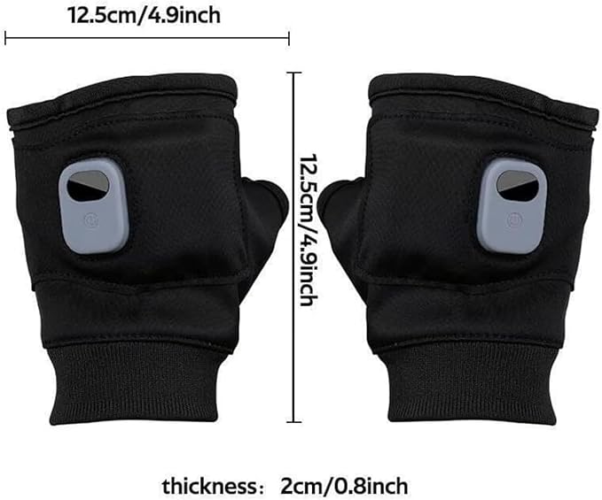 Portable Heating Gloves with Digital Display,Smart Thermostatic Heated Fingerless Gloves, 2026 New Rechargeable Fingerless Heated Gloves for Women Men