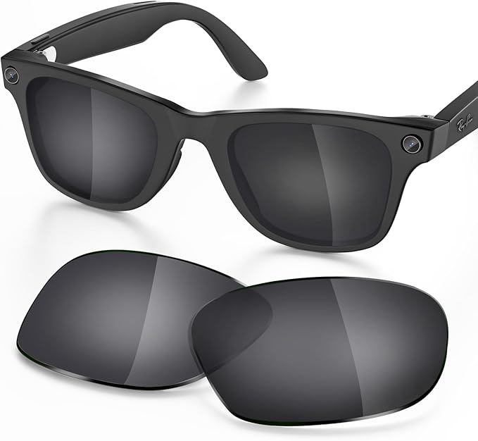 Replacement Lenses Compatible with Ray-Ban Meta Wayfarer RW4006 50mm Smart Glasses for Women Men-Non/Polarized Lenses