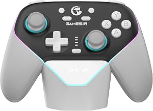 GameSir Super Nova Wireless Gaming Controller for PC/Switch/iOS/Android, Hall Effect Stick & Trigger, RGB Lighting, Swappable ABXY, Detachable Faceplate, 1000mAh with Charging Dock - Black&White”