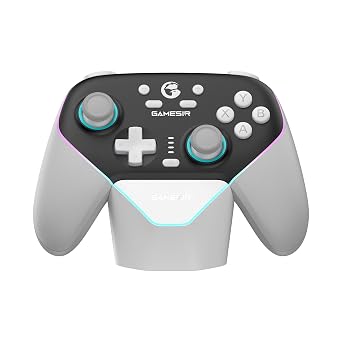 GameSir Super Nova Wireless Gaming Controller for PC/Switch/iOS/Android, Hall Effect Stick & Trigger, RGB Lighting, Swappable ABXY, Detachable Faceplate, 1000mAh with Charging Dock - Black&White”