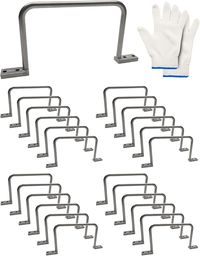 25 Pcs 5 Inch Distribution Rings Aluminum D Ring for Sorting Out Electric Cables, Cable Management, for Commercial and Residential Use, Silver, with A Pair of Gloves