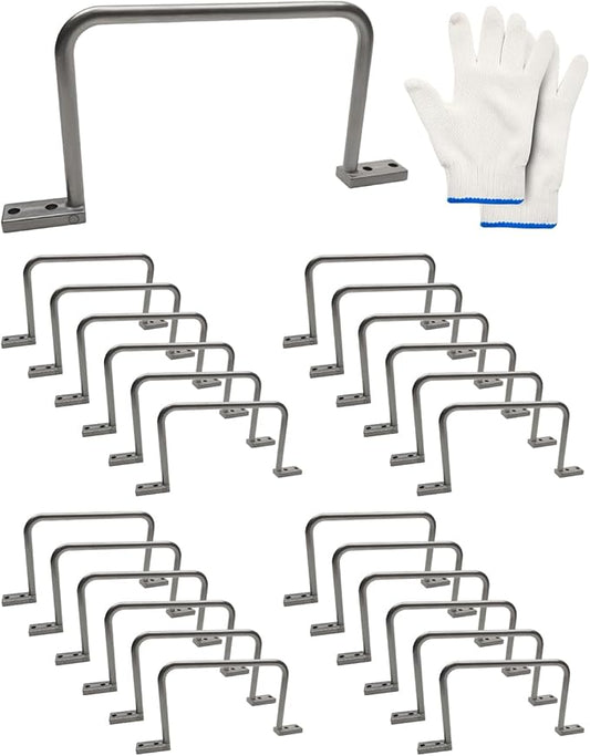 25 Pcs 5 Inch Distribution Rings Aluminum D Ring for Sorting Out Electric Cables, Cable Management, for Commercial and Residential Use, Silver, with A Pair of Gloves