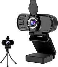Full 1080P HD Webcam with Microphone, USB Webcam for Laptop and Desktop, External Web Camera, Streaming PC Web Camera with Privacy Cover and Tripod, Widescreen Web cam for Zoom Skype YouTube - Image 1