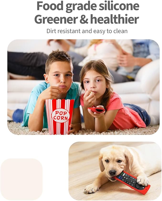6.4 Inch Silicone Cover Compatible with Fire TV Stick 4K Max 2nd gen 2023 Remote Control,Silicone Case for Toshiba/Insignia Smart TV Remote,Anti-Slip Sleeve Cover with Lanyard(Red)