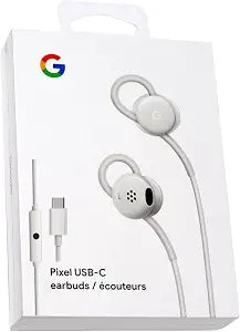 Google Earbuds Wired Headset USB-C, Comfortable Fit, Inline Controls, Compatible with Type-C Phones - White (Retail)