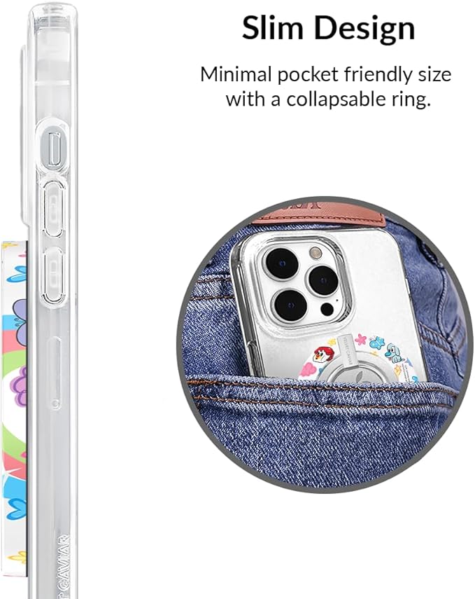 VELVET CAVIAR Compatible with MagSafe Phone Grip - Magnetic Ring Holder with Adjustable Stand - Removable MagSafe Accessories for iPhone 16, 15, 14, 13, 12 (The PPG Girl Power)