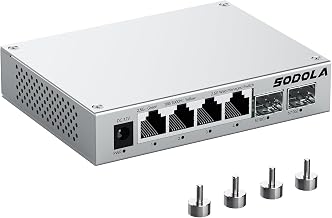 SODOLA 6 Port 2.5Gb Easy Web Managed Switch,4x2.5G RJ-45,2x10G SFP+