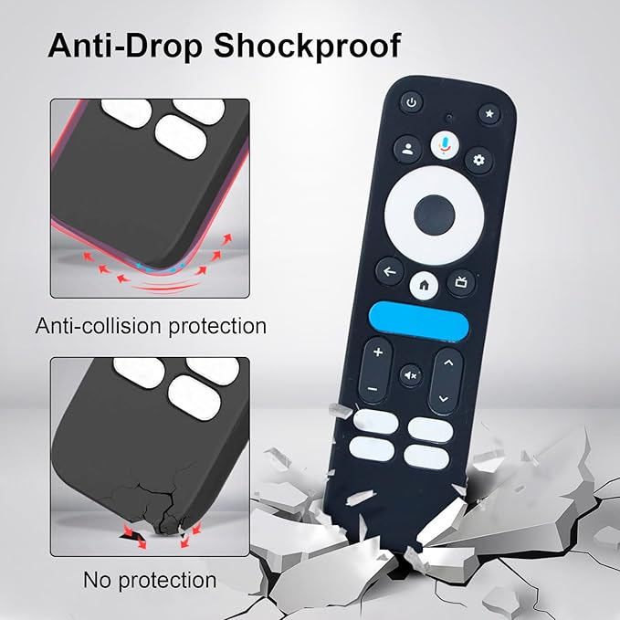 Cover for 2025 Onn Google TV Box 4K pro Remote, Shockproof Anti-Dirty Silicone Case Compatible with Onn Google TV Remote Washable an-ti Lost Anti-Slip Skin-Friendly