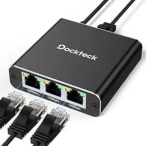 Ethernet Splitter 1 to 3 1000Mbps, Dockteck Internet Cable Splitter