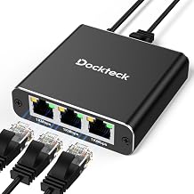 Ethernet Splitter 1 to 3 1000Mbps, Dockteck Internet Cable Splitter - Image 1