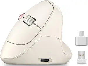 Ergonomic Vertical Wireless Mouse, 57°, Small/Medium Hands, Beige