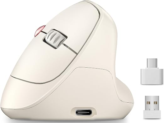 Ergonomic Vertical Wireless Mouse, 57°, Small/Medium Hands, Beige